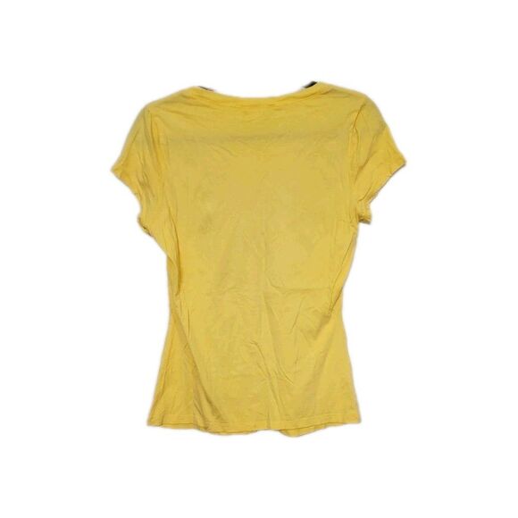VINTAGE Y2K APPROPRIATE BEHAVIOR M Butter Yellow Winged Heart Graphic Tee Shirt - Picture 6 of 6
